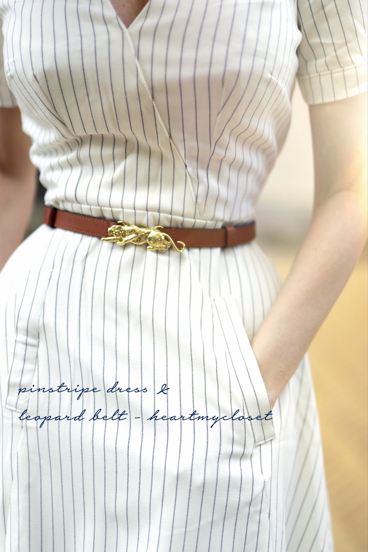 Casual pinstripe Aline dress - heartmycloset
