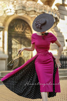polkadot ROSE pencil dress + removable skirt wrap - heartmycloset