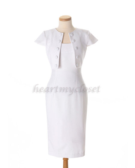 SHIRLEY - pencil dress with mocked jacket - heartmycloset