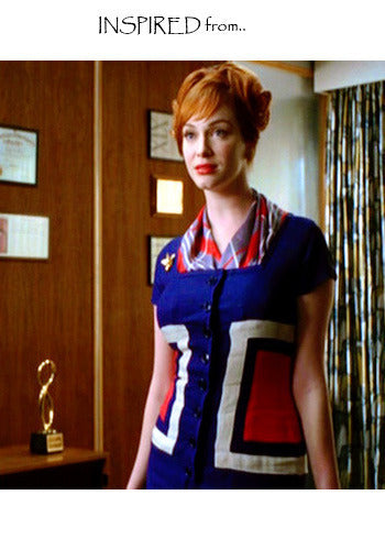 Grace - Joan Holloway pencil dress colorblock - heartmycloset