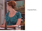 Ivana - Joan Holloway pleated collar vintage pencil dress - heartmycloset