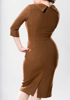 JACKIE - Joan Holloway inspired pencil dress draped collar - heartmycloset