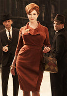 JACKIE - Joan Holloway inspired pencil dress draped collar - heartmycloset