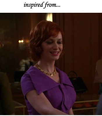 Lauren - purple Joan Holloway wiggle dress - heartmycloset