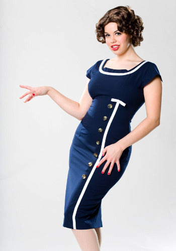 LOLA - Joan Holloway pencil dress contrast trim bow - heartmycloset