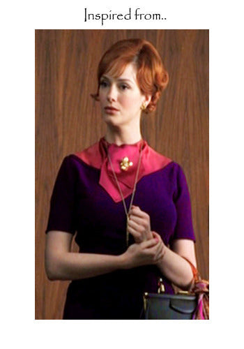 SABLE - Joan Holloway vintage dress satin collar - heartmycloset