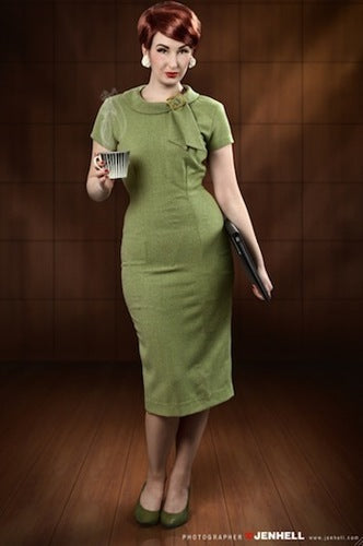 Tiffany - green Joan Holloway wiggle dress - heartmycloset