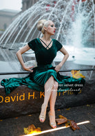 Vivien velvet pencil dress + removable skirt wrap - heartmycloset